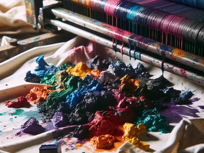 отходы печатной краски при нанесении рисунка на текстильные изделия