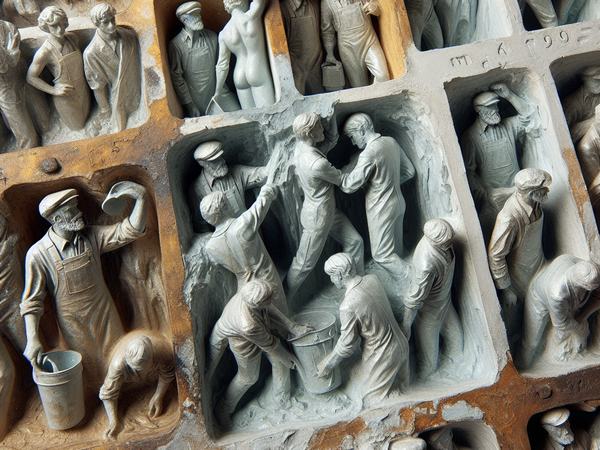 гипсовые формы от литья цветных металлов, загрязненные цинком и медью