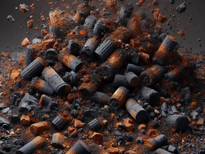 уголь активированный отработанный, загрязненный оксидами железа и нефтепродуктами (суммарное содержание менее 15 %)