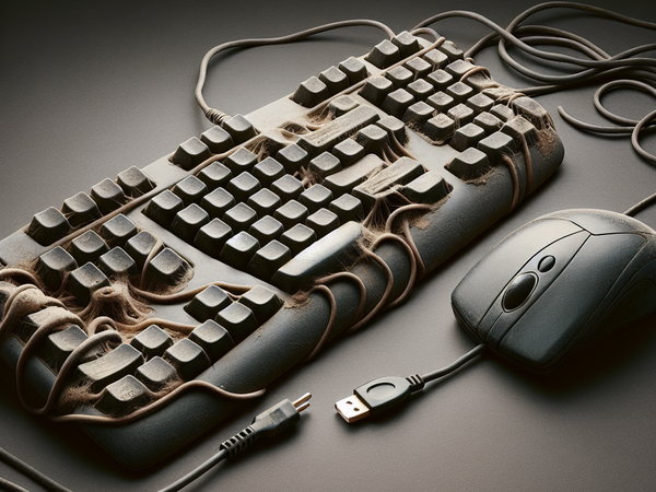клавиатура, манипулятор "мышь"; с соединительными проводами, утратившиепотребительские свойства