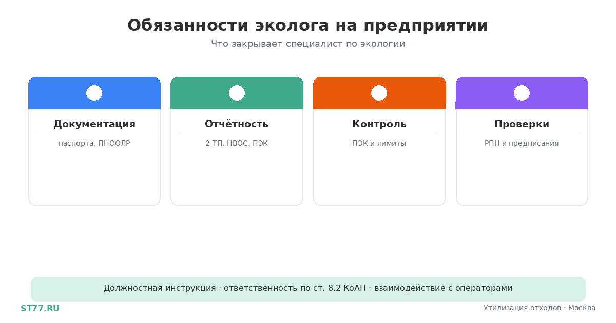 Обязанности эколога на предприятии в 2026 году
