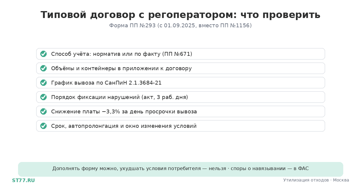 Типовой договор с регоператором ТКО: что проверить